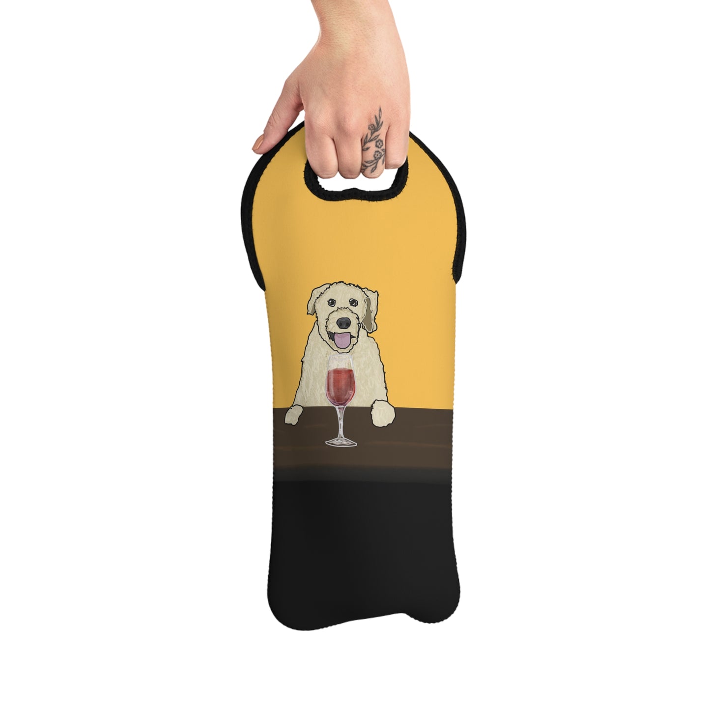Whimsical Golden Doodle Wine Tote Bag - Perfect for Pet Lovers, Wine Enthusiasts, Gifts for Dog Owners, Animal Lovers, Cute Accessories