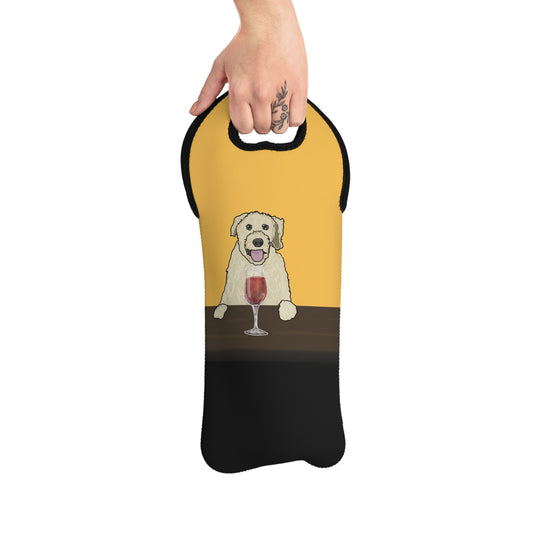 Whimsical Golden Doodle Wine Tote Bag - Perfect for Pet Lovers, Wine Enthusiasts, Gifts for Dog Owners, Animal Lovers, Cute Accessories