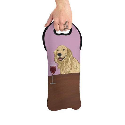 Golden Lab Themed Wine Tote Bag, Fun Gift for Pet Lovers, Perfect for Picnics, Housewarming, Wine Lovers Gift, Funny Dog Art, Wine Carrier